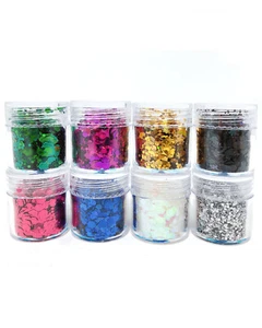 Chunky Sparkling Glitter for Hair Face Makeup Nails  (8 Colors), Rainbow Star - Picture 1 of 6