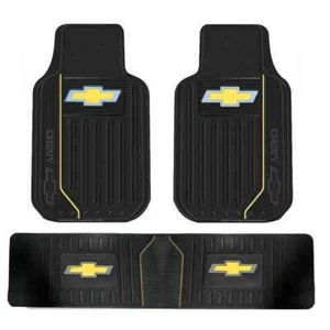 Brand New 3pcs Chevy Elite Style Car Truck Front Back Runner Rubber Floor Mats - Bild 1 von 1