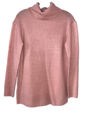 Suéter BLOOMINGDALES Talla XS 100% 2 Capas Cachemira Cuello Alto Rosa Pálido V97 Foto 1 de 4