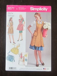 Sewing pattern, Simplicity 8571, Vintage style aprons, Uncut - Picture 1 of 6
