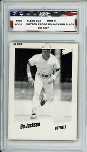 1990 Fleer Box Bottom Proof Black #C-15 Bo Jackson AGC 9 Mint Rare - Picture 1 of 2