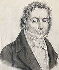 Jöns Jacob Berzelius dessin plume XIXe anonyme Fondateur de la chimie moderne