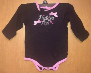 Baby essentials Girls “Daddy’s Girl” Black Pink one piece size 9 months - Picture 1 of 10