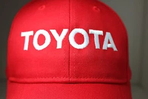 RED TOYOTA WHITE EMBROIDERY OTTO 100% COTTON BASEBALL CAP HAT LARGE - Picture 1 of 8