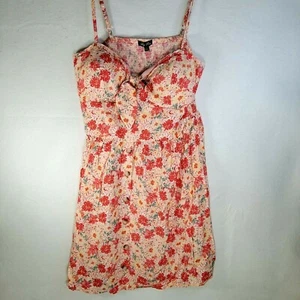Lily Rose Tie Front Button Down Skater Dress Junior X-Large Floral NWT Sundress - Picture 1 of 9