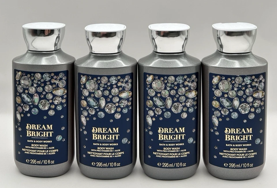 NUEVO Juego de 4 botellas de lavado corporal Bath and Body Works Dream Bright de 10 OZ Foto 1 de 3
