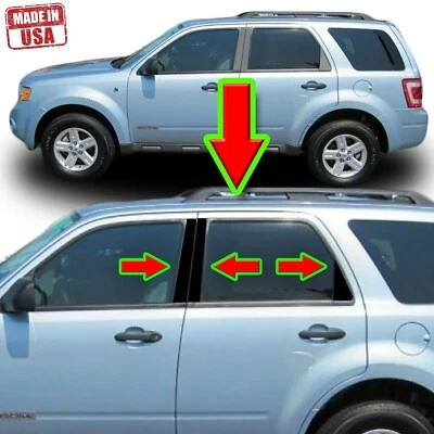 Black Pillar Trim for Ford Escape & Mercury Mariner 08-12 6pc Set Door Post - Image 1 of 4