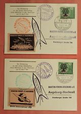 DR WHO SET OF 2 1961 GERMANY AUGSBURG ROCKET SOCIETY ROCKET MAIL CARDS 102059