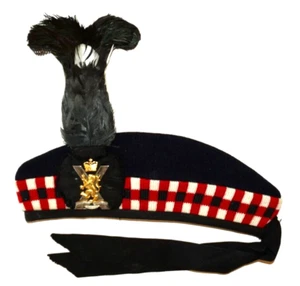 INSIGNIAS GORRA MILITAR BRITÁNICA, Regimiento Real de Escocia Glengarry con Hackle - Imagen 1 de 6