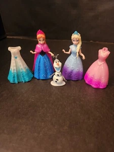 Disney Magiclip Princess Frozen Doll Dress Lot Anna Elsa Olaf Dresses Magic Clip - Picture 1 of 4