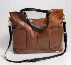 IIIBeCa by Joy Gryson Premium Luxury Italian Soft Leather Large Bag Tan Purse - Picture 1 of 24