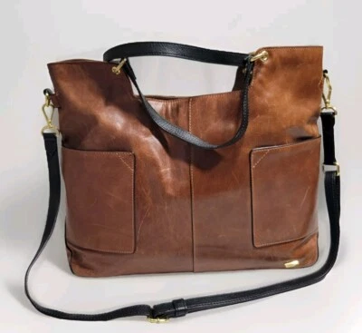 IIIBeCa by Joy Gryson Premium Lujo Italiano Cuero Suave Bolso Grande Cartera Tostada  Foto 1 de 4