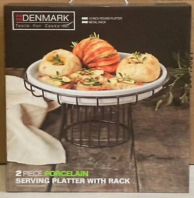 Denmark Tools For Cooks 2pcs Serving Platter w/Rack Porcelain - Image 1 of 4