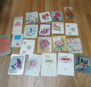 1950-60’s Lote 20 Tarjetas Usadas del Día de la Madre de Álbum de Recortes - Imagen 1 de 12