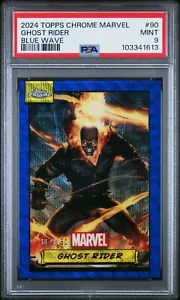 2024 Topps Cromo Marvel Ghost Rider Refractor Onda Azul/150 #90 Como Nuevo PSA 9 - Imagen 1 de 2