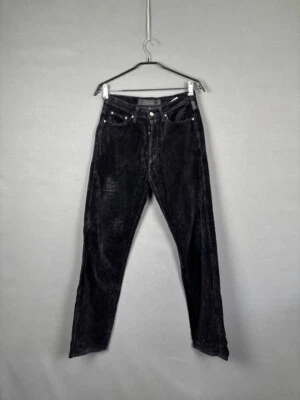 Pantalones de mezclilla Versace Jeans de alta costura para hombre talla 32 negros terciopelo algodón pierna ajustada botón Foto 1 de 4