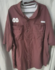Mississippi State Bulldogs Columbia PFG Herren weinrot Outdoor Angelhemd XXL - Bild 1 von 19
