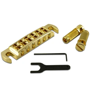 TonePros Wraparound Bridge With S1 Studs Gold fits USA Spec Gibson - Picture 1 of 1