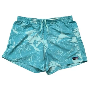Patagonia Baggies Shorts Womens Size M Palm Leaves Linerless 4” Inseam Green - Picture 1 of 5