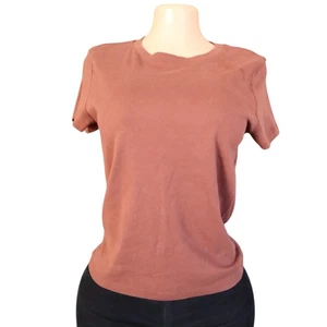 Relaxed Rust Brown Short Sleeve T-Shirt Soft Cotton Casual Top - Picture 1 of 6