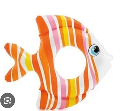 INTEX RECREATION 32.5x32 Tropical inflatable Fish Ring 59223EP Orange . pool toy - Image 1 of 4