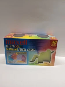 Maxell Multi Color Slimline Jewel Cases 5mm For CD & DVD *40 Pack SEALED - Picture 1 of 4