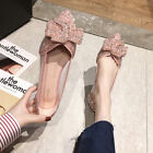 Fashion New Women Buckle Sequins Shoes Pumps Slip On Pointy Toe Flat Dress Shoes