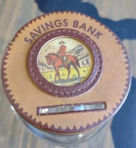 TAPA ROSCADA DE CUERO ESTAÑADO COlN FRASCO DE BANCO VINTAGE MONTURA CANADIENSE (FRASCO NO INCLUIDO) - Imagen 1 de 5