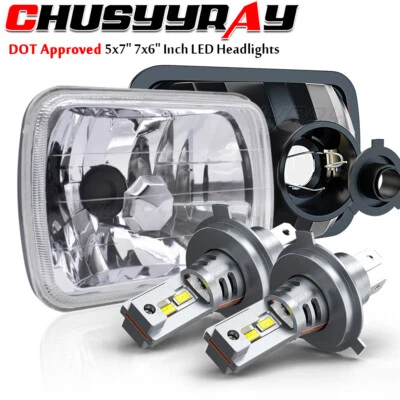 Bright 7X6" 5X7 LED Headlight Hi/Low Beam H6014 for Jeep Cherokee XJ 1984-2001 - Image 1 of 4