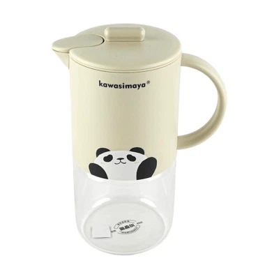 Olla de agua de vidrio Panda 60,9 fl oz con 4 tazas de té de vidrio Panda, 13,5 fl oz Foto 1 de 4
