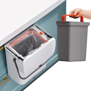 2 in 1 Kitchen Trash Can & Slide Lid, under Sink Garbage Can, 2.4 Gal Waste Bins - Picture 1 of 6