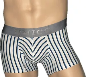 Mundo Unico Herren LOW TRUNK Boxershorts Gr. M Unterwäsche weiß blau - Bild 1 von 3