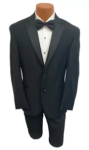 New Men's Joseph Abboud Lisbon Black Tuxedo Jacket Wedding Prom Groom Mason 43XL - Picture 1 of 6