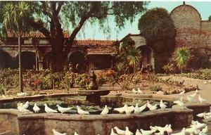 Mission San Juan Capistrano, gegründet 1776, Kalifornien, 1957 --POSTKARTE - Bild 1 von 2