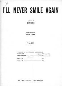 "I'll Never Smile Again" von Ruth Lowe -- Noten, Gesang & Klavier - Bild 1 von 1