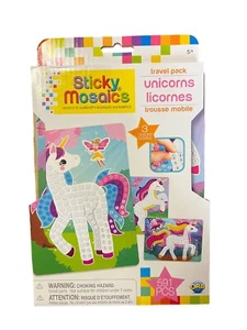 Orb Factory Kids Sticky Mosaics Unicorns Travel Pack Craft Kit 591 Tiles NEW - Picture 1 of 2