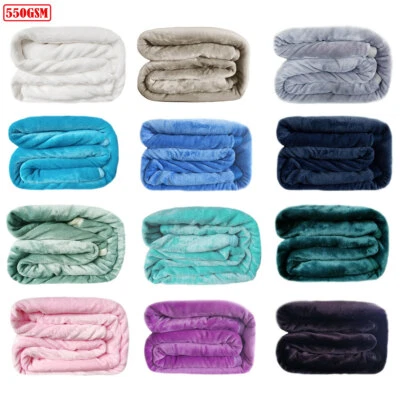 550GSM 2-Ply Mink Blanket Queen/King - Image 1 of 2