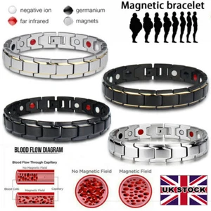 Magnetic Bracelet Therapy Weight Loss Arthritis Health Pain Relief Mens UK STOCK - Picture 1 of 19