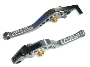 MONKEY 125 2019-2021 SHORT GREY BRAKE AND CLUTCH LEVERS SET ROAD TRACK TS343 - Picture 1 of 9