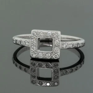 Vintage Tiffany & Co. Ring mit quadratischer Schnalle Diamant Größe 5,5 PT950 Platin - Bild 1 von 7