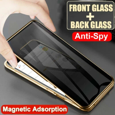 360° Anti Spy Privacy Glass Magnetic Glass Case For iPhone 12 Mini 11 Pro XS Max - Image 1 of 4