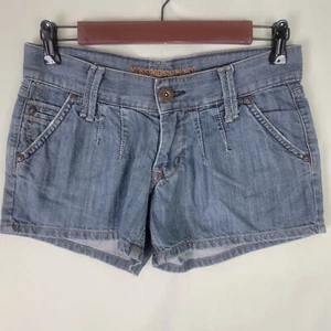 Mossimo Denim Shorts Juniors 3 Blue Jean Low Rise Womens Medium Wash - Picture 1 of 13
