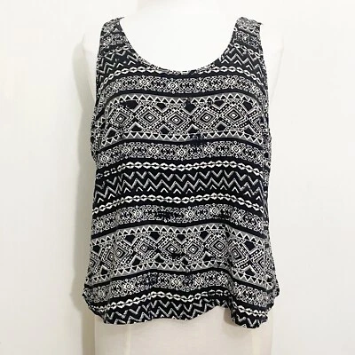 DECREE Top Columpio Sin Mangas Estampado Suroeste Estampado Rayas Rayón Espalda Tirantes XL Foto 1 de 4