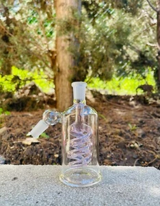 Premium Quality 14mm 45° 5'' Dry Ash Catcher Pink Water Filter Bong Bubbler - Picture 1 of 11