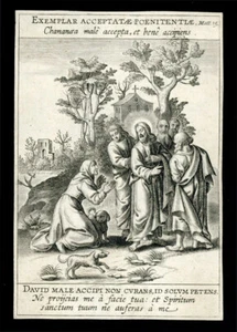 santino incisione1500/1600 GESU' GUARISCE LA FIGLIA DELLA CANANEA mechelen - Picture 1 of 1
