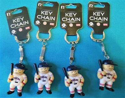 FOUR (4) TEXAS RANGERS PLASTIC, BASEBALL PLAYER KEY CHAINS FROM RICO IND. - Image 1 of 2