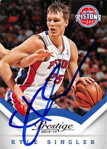 Kyle Singler autographed Basketball Card Detroit Pistons 2013 Panini Prestige #7