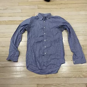 Jil Sander +J Uniqlo Mens Long Sleeve Button Down Shirt Size S Plaid Check Blue - Picture 1 of 12