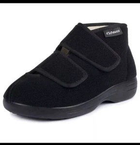 Zapatos Schawos Unisex Negros Ajustables Cierre Gancho y Lazo Wm 7.5 Hombres 6 Diabéticos - Imagen 1 de 10