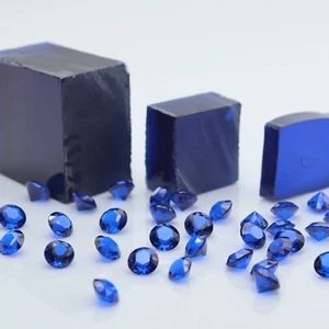 ROUGH ROYAL BLUE SAPPHIRE NANO CRYSTAL GEMS HEAT RESISTANT RAW FACETING GRADE - Picture 1 of 12